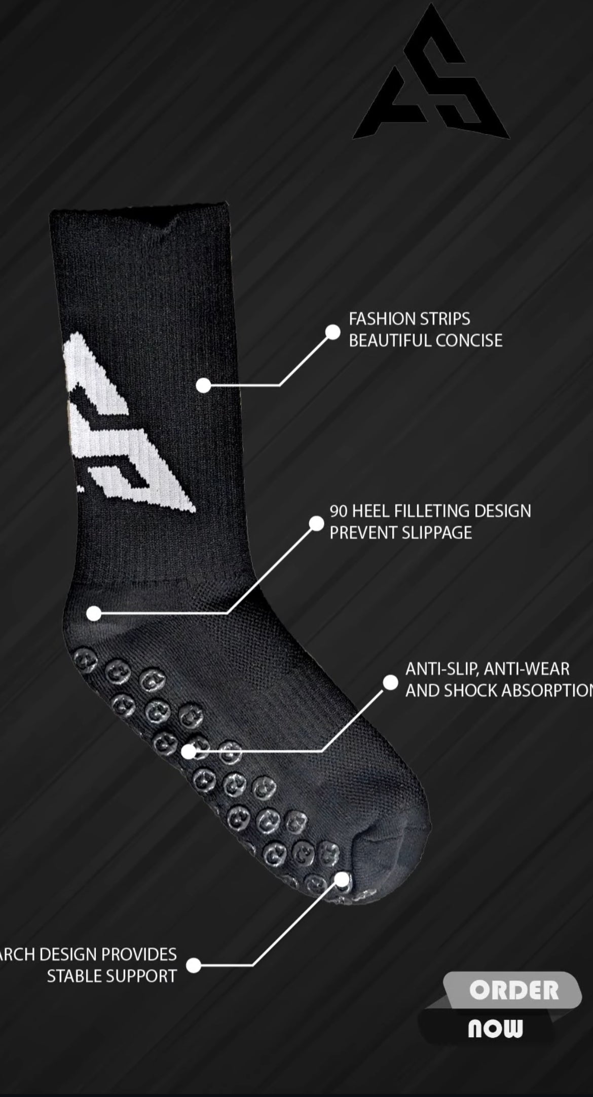 4asinn Black Grip socks