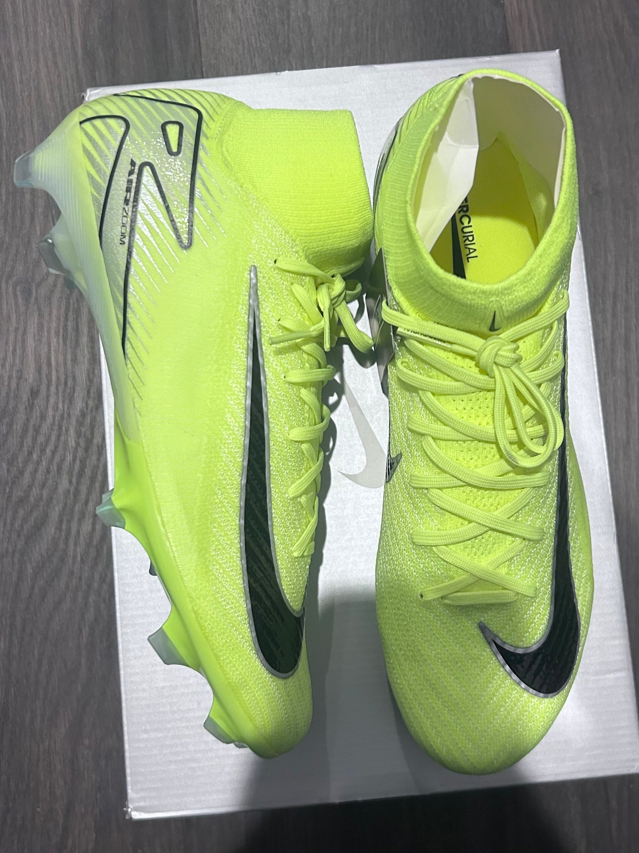 (SIZE US 10) Nike Air Zoom Mercurial Superfly 9 Elite FG – Volt/Black